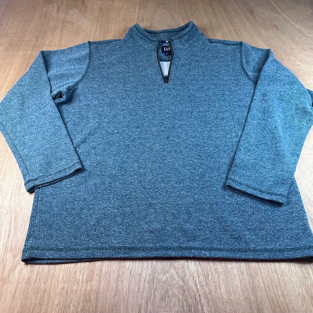 GAP Men’s Quarter Zip Pullover XXL Green Heather Long Sleeve Sweater